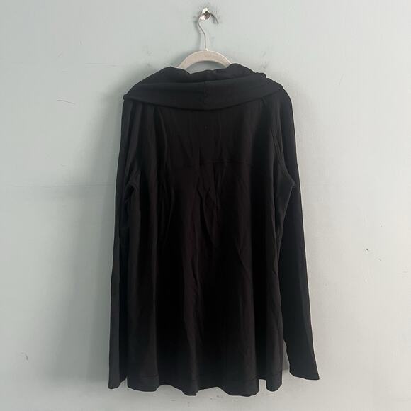 Lululemon Coast Easy Wrap Black Asymmetric Zip Cocoon Jacket - Picture 4 of 6